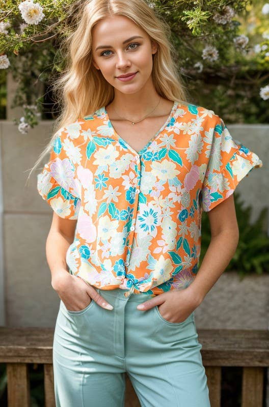 MULTI COLOR FLORAL TOP