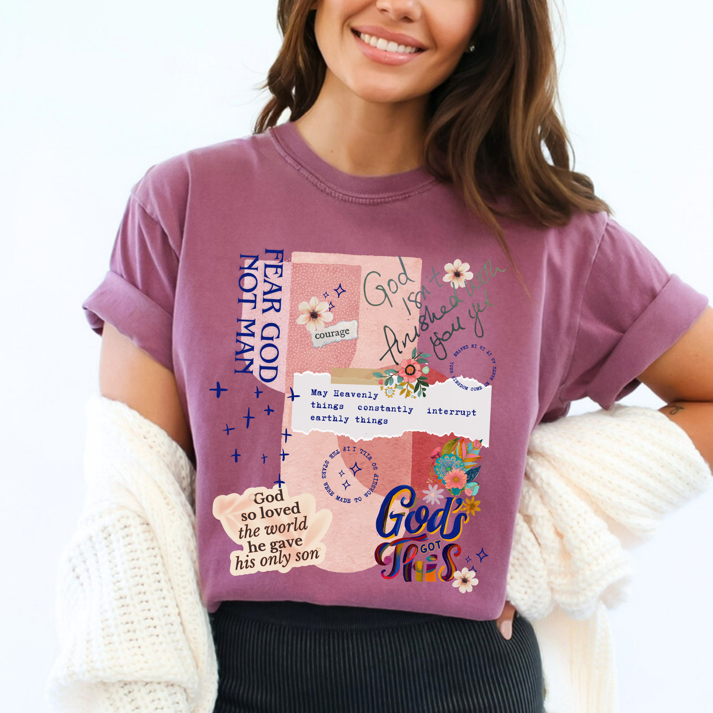 Bible Verse Collage Comfort Colors Christian T Shirt