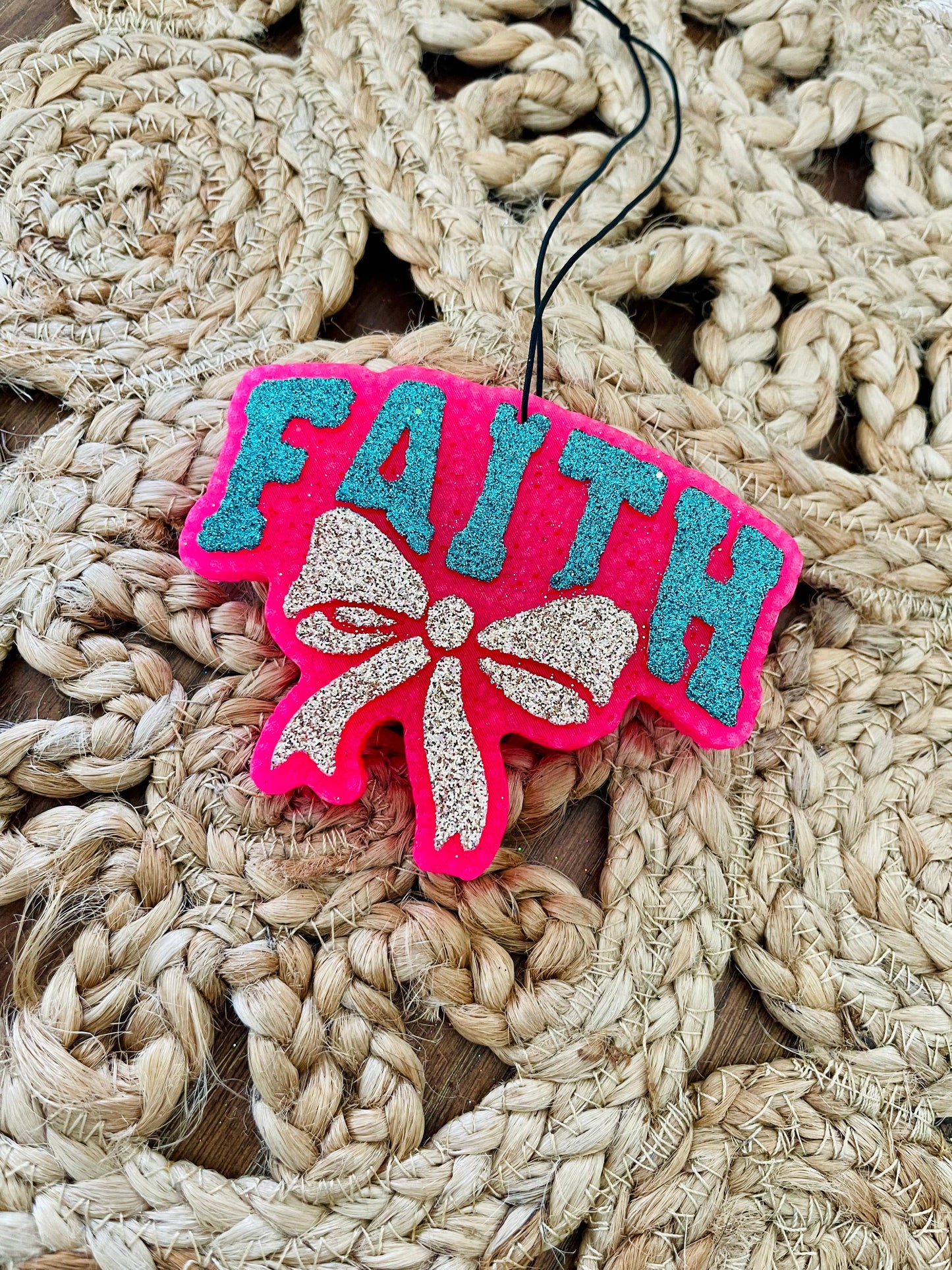 Faith with Bow Car Freshie