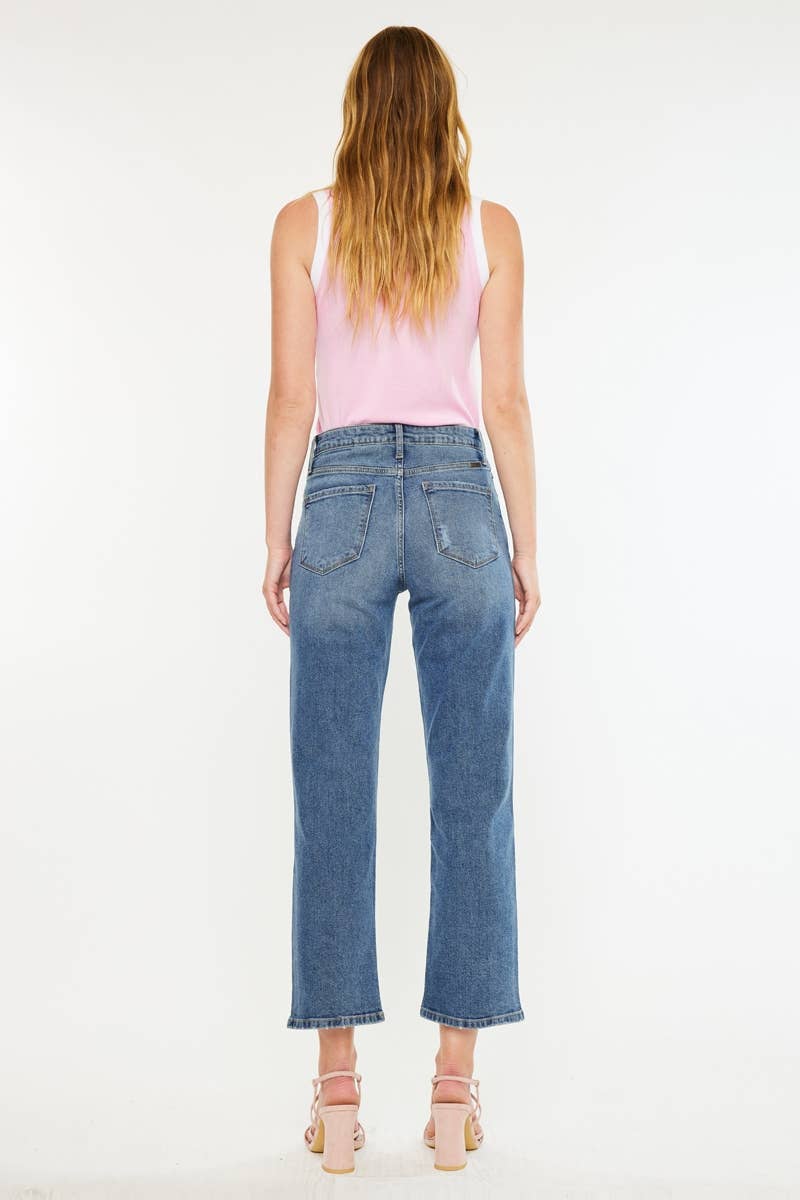 High Rise True Straight Jeans