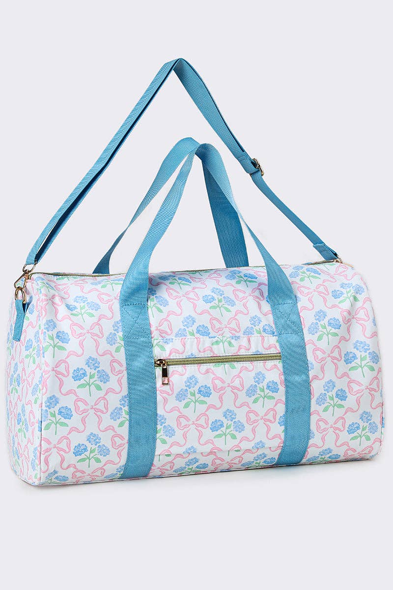 Women Bow Print Canvas Travel Bag