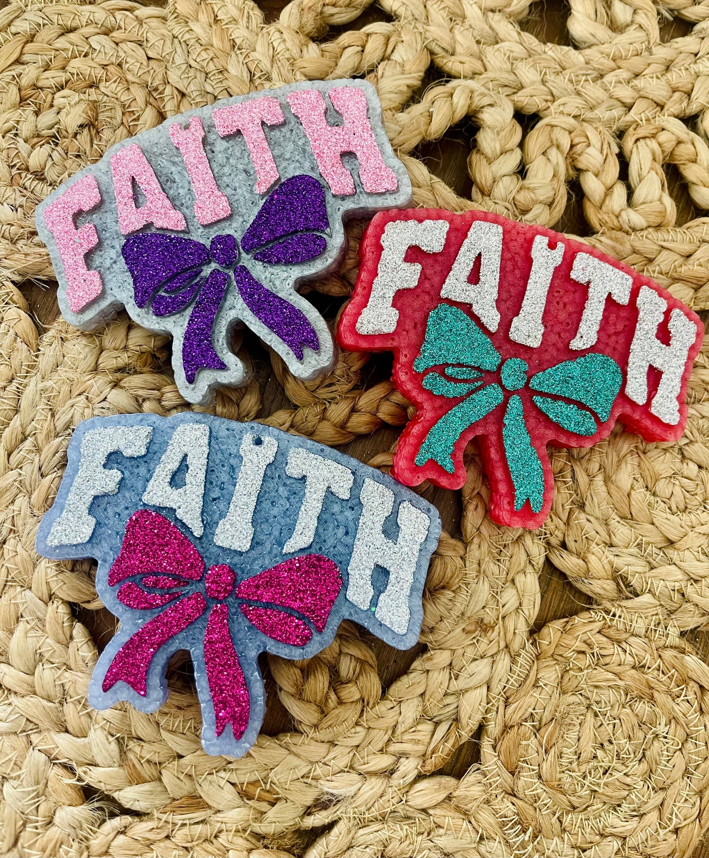 Faith with Bow Car Freshie