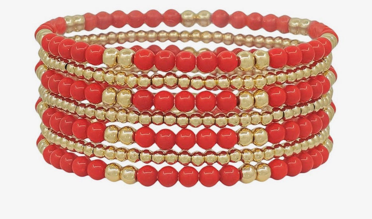 Red & Gold Bracelet Set