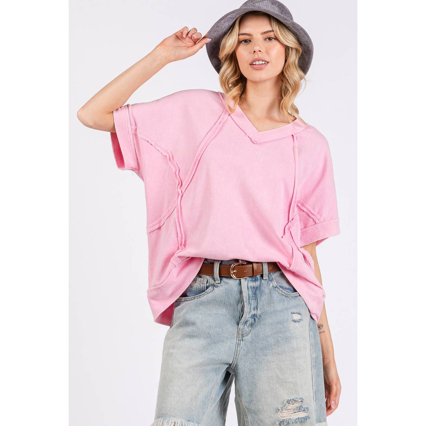 MINERAL WASH VINTAGE SEAM TEE