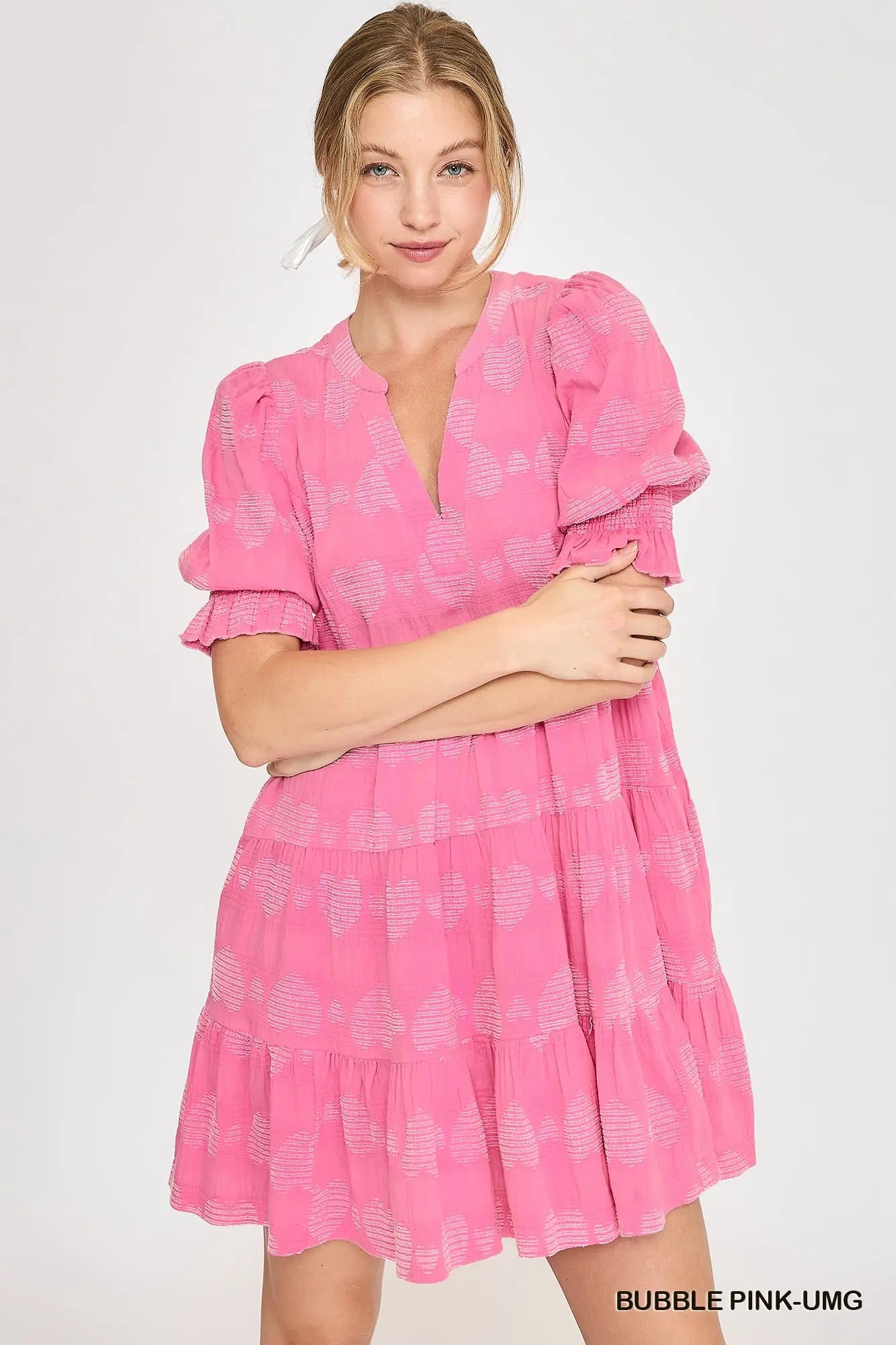 Pink Tiered Mini Dress