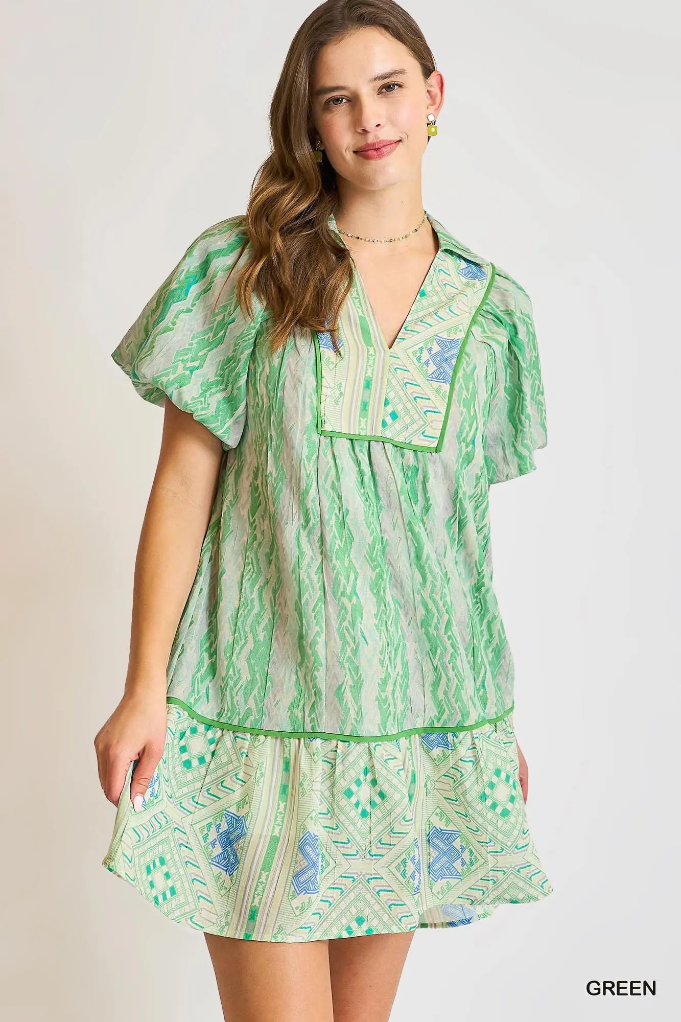 Green Boho Midi Dress