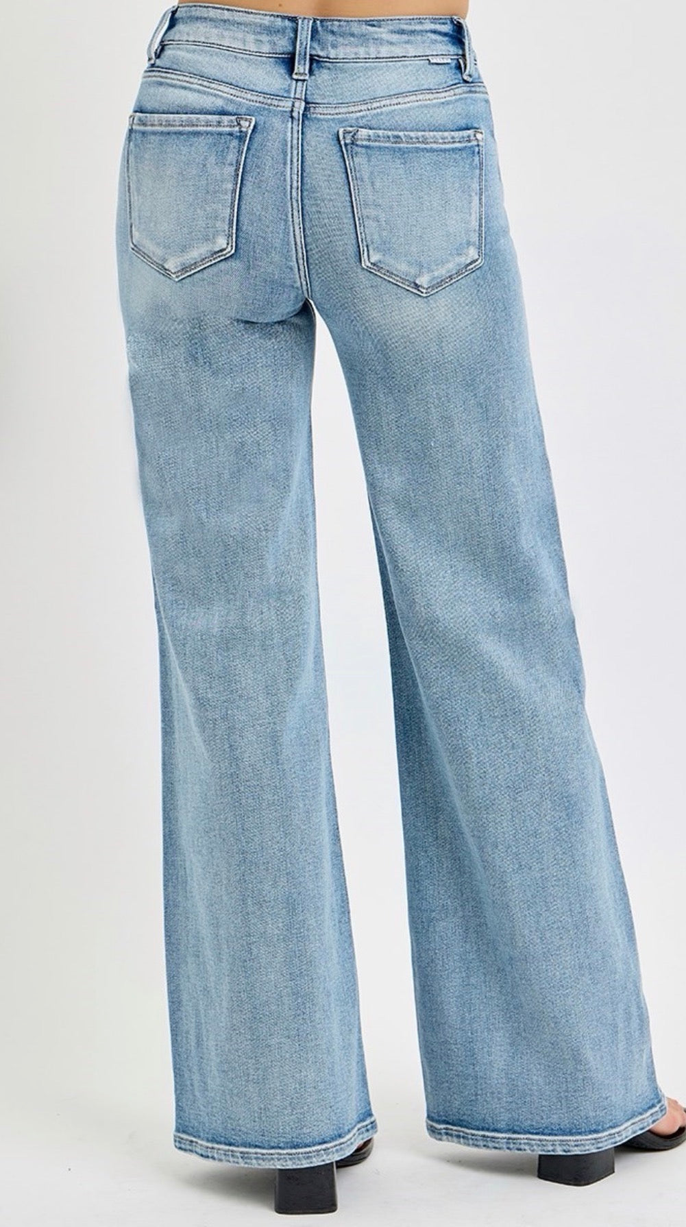 Mid Rise Patch Pocket Jeans