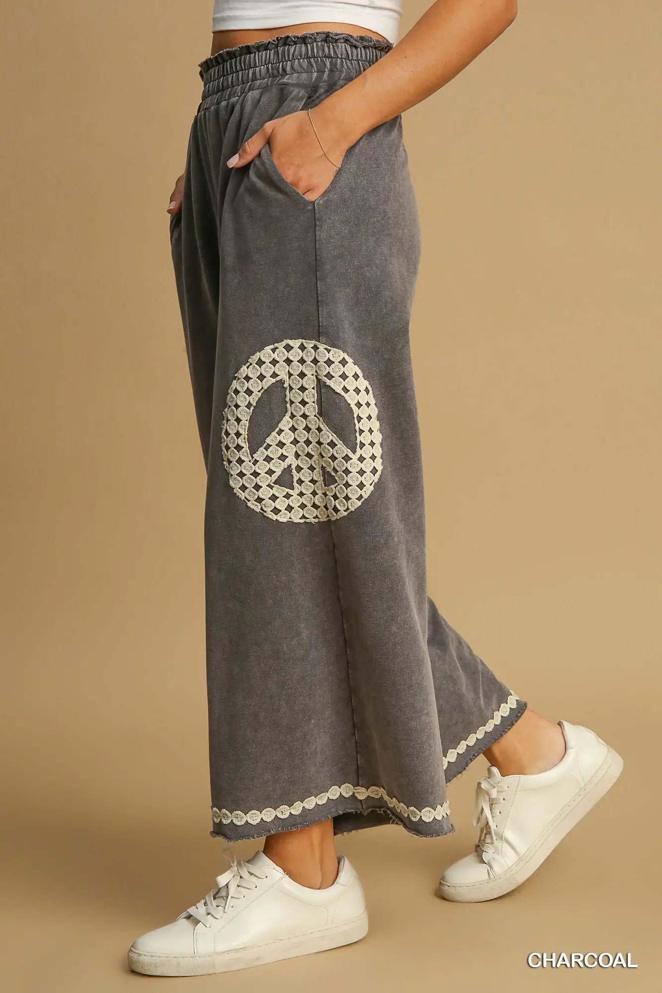 Wide Leg Acid Wash Pants