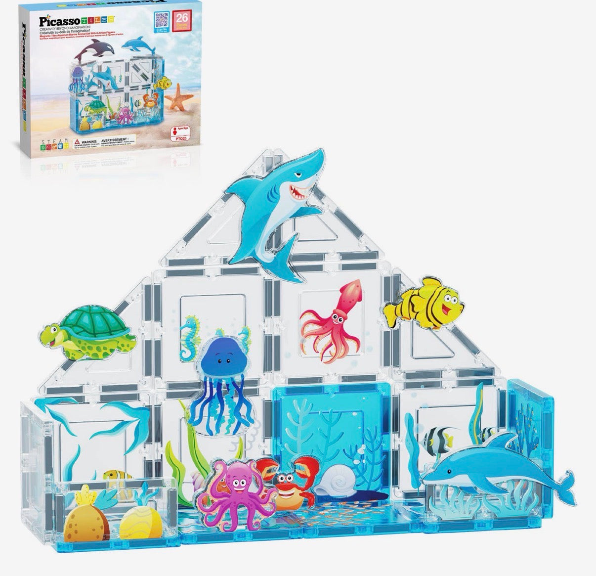Picasso Tiles 36pc 1" Magnetic Cubes Set