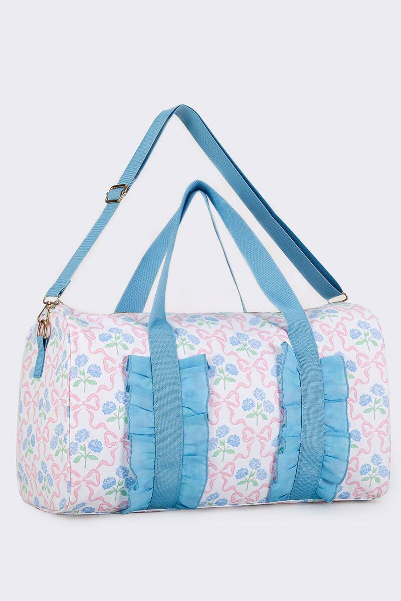 Women Bow Print Canvas Travel Bag