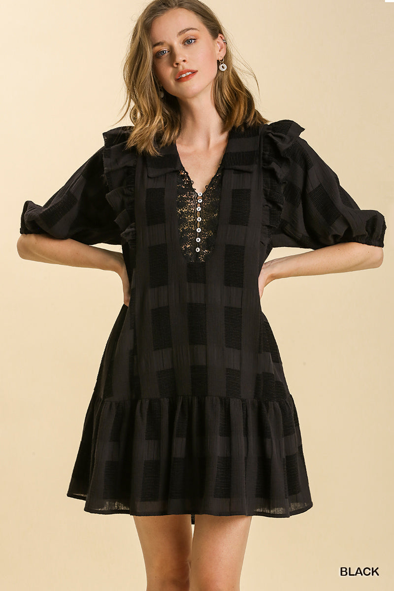 Black Square Design Dress