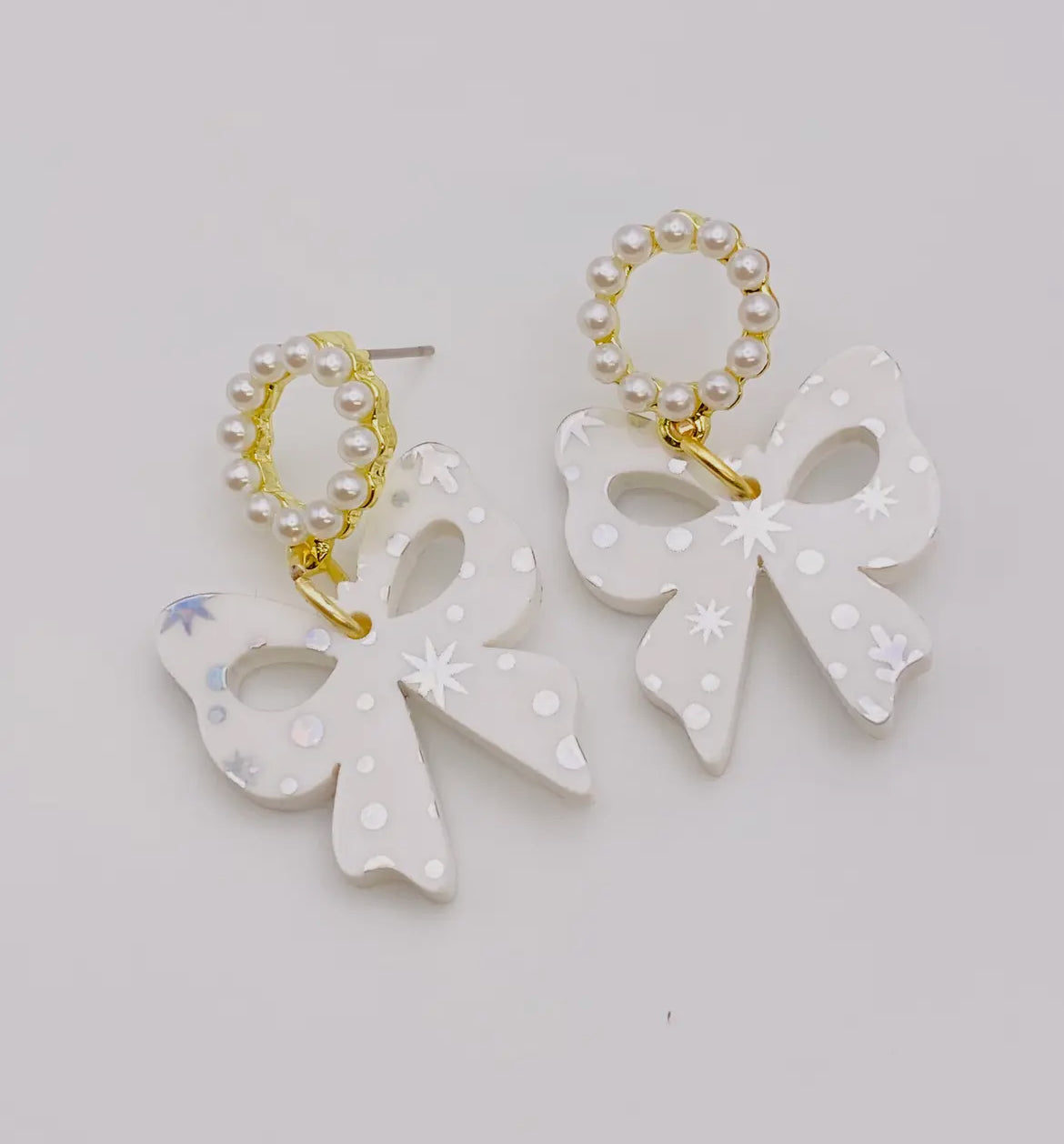 Pearl Bow Earrings