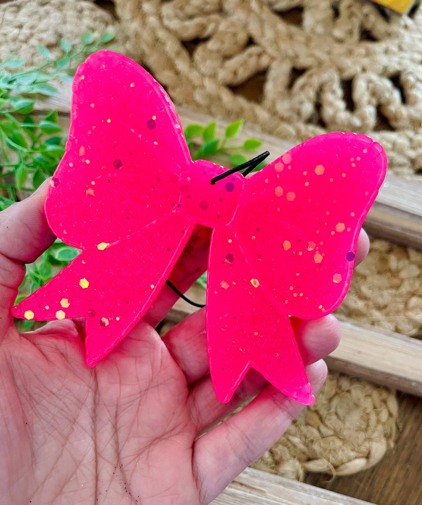 Glitter Bow Car Freshie