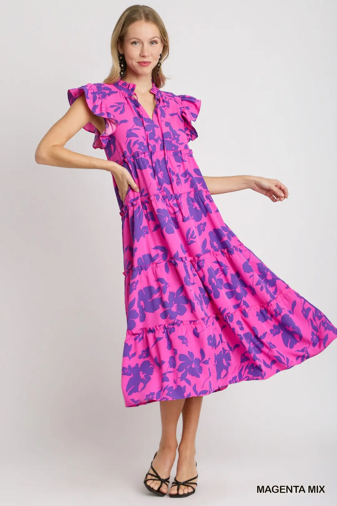 Magenta Floral Dress
