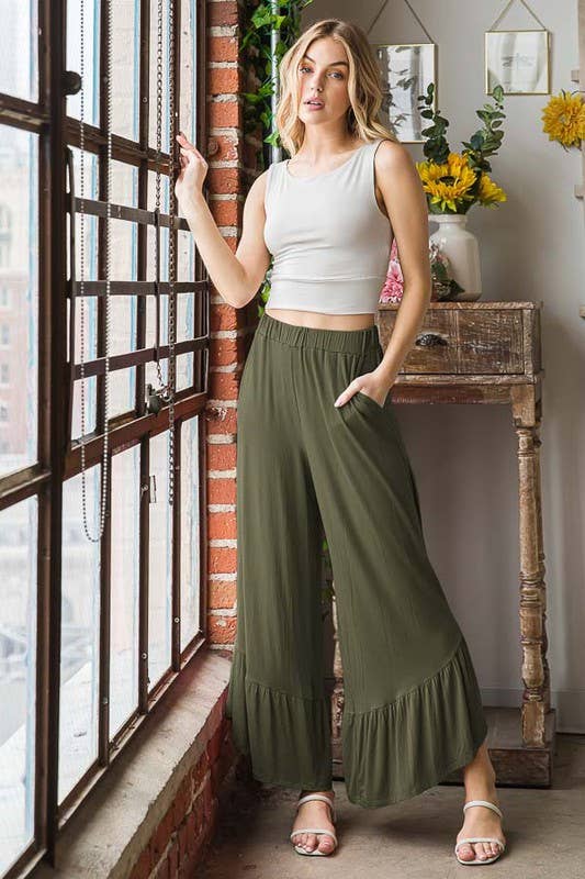 SOLID CASUAL PANTS