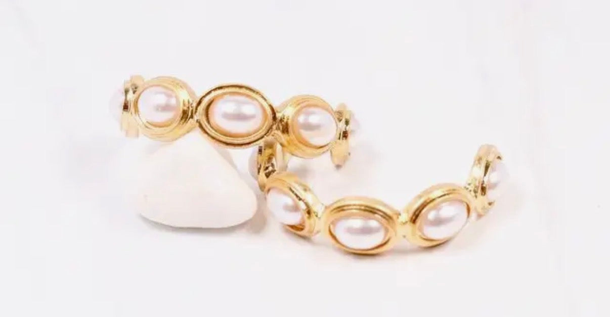 Pearl Hoop Earrings