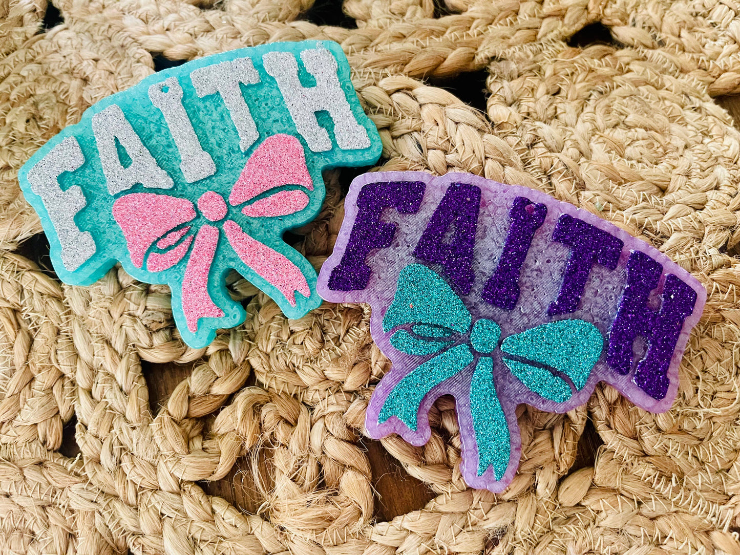 Faith with Bow Car Freshie