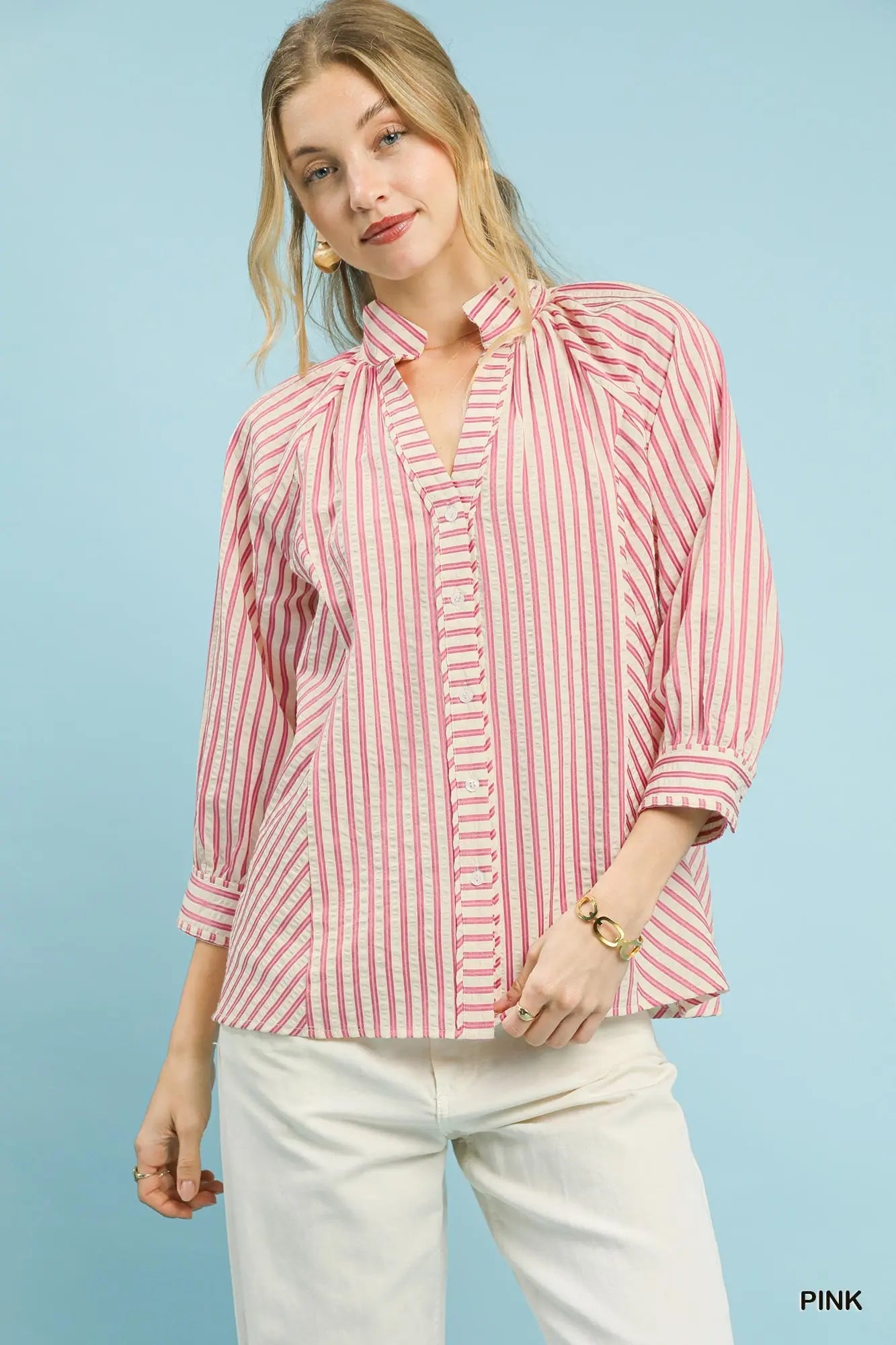 Pink Striped Top
