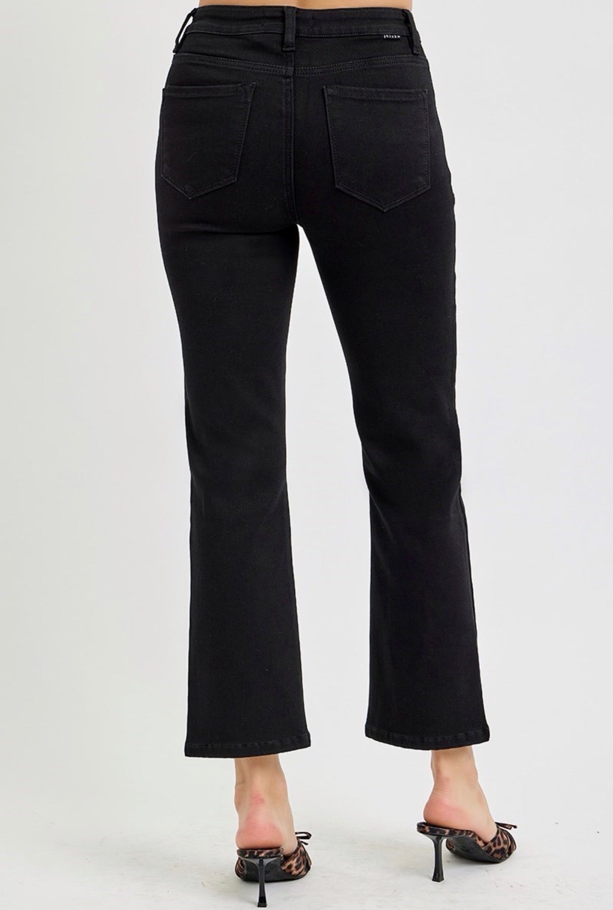 Black High Rise Cropped Jeans