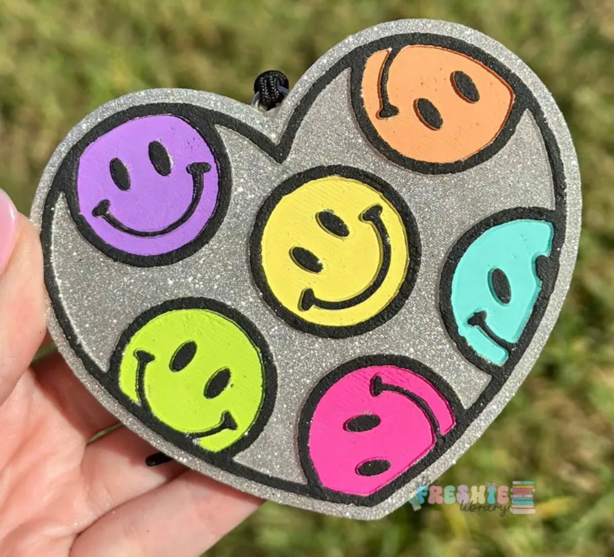 Smiley Face Heart Freshie