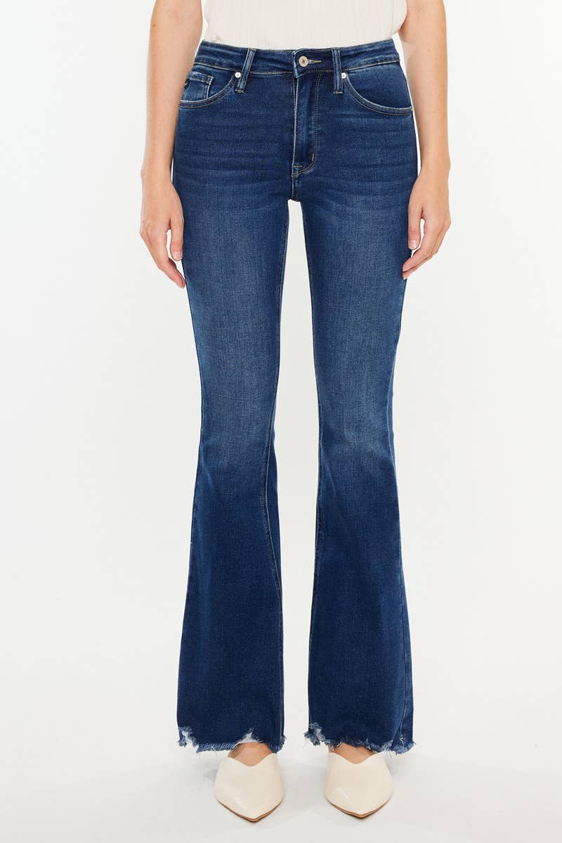 Dark High Rise Bootcut Jeans