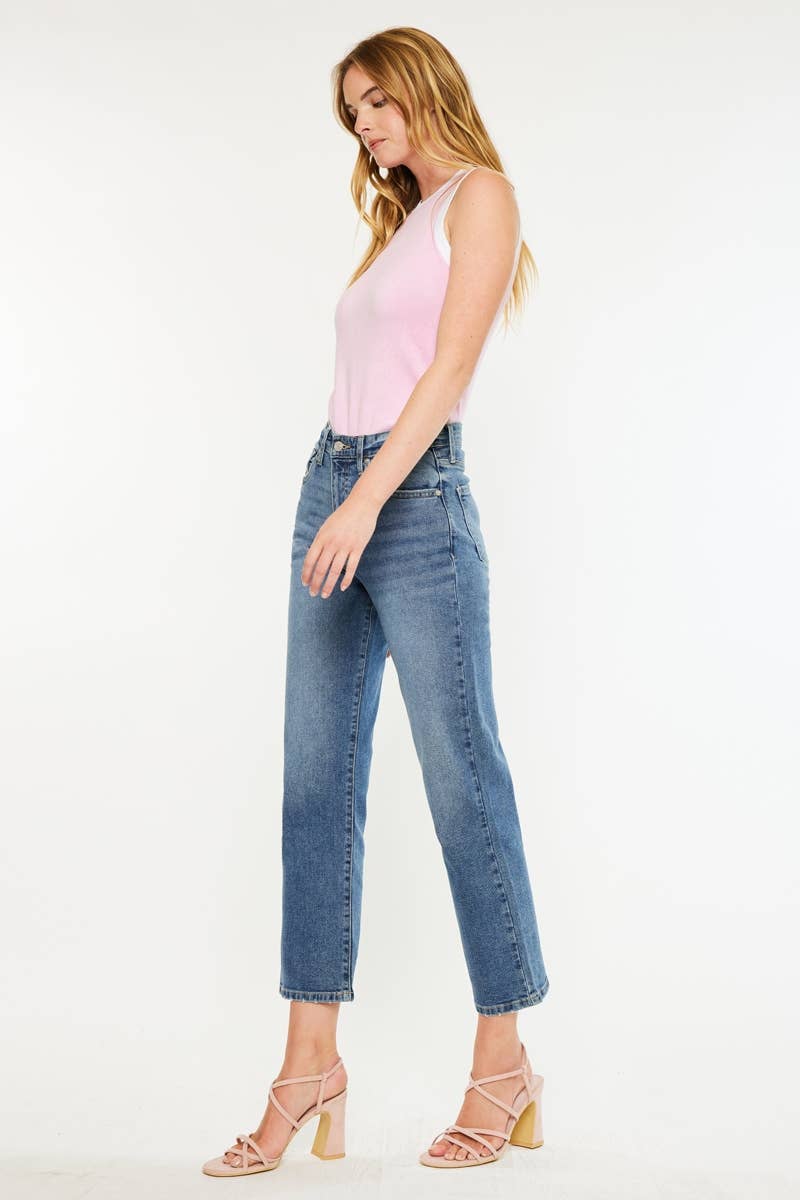 High Rise True Straight Jeans