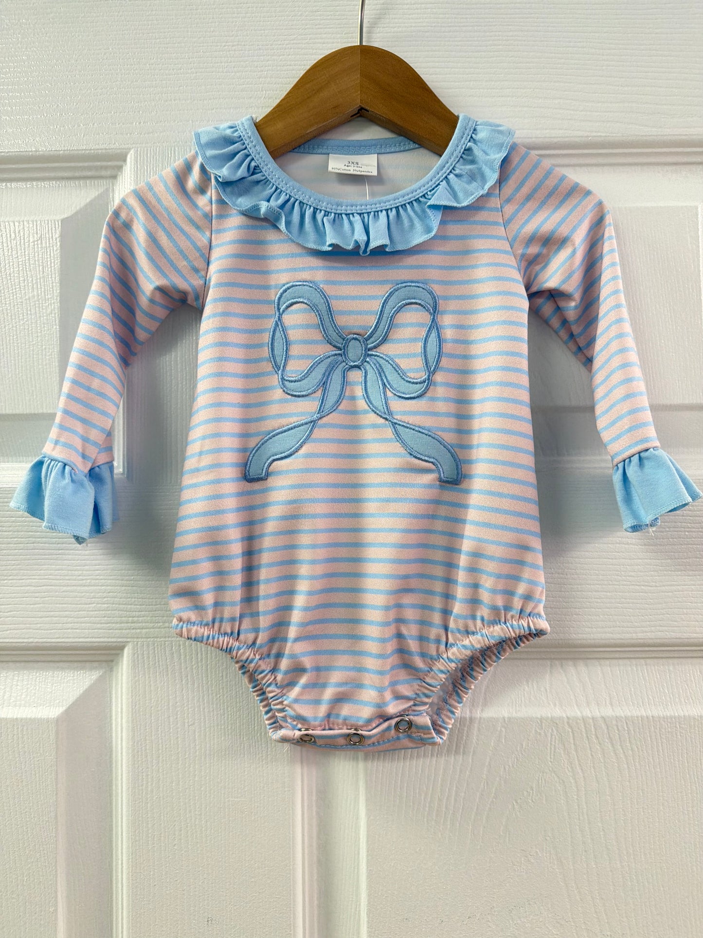 Pink and Blue Bow Onesie