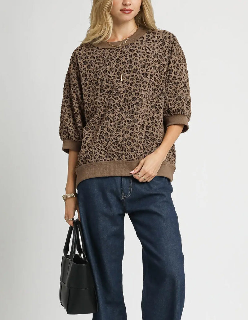 Leopard Quarter Length Top
