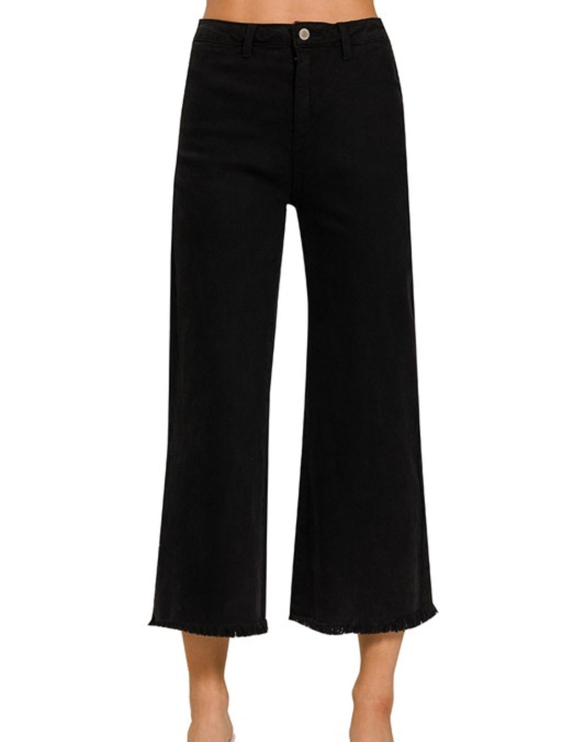 Raw Hem Wide Leg Jeans