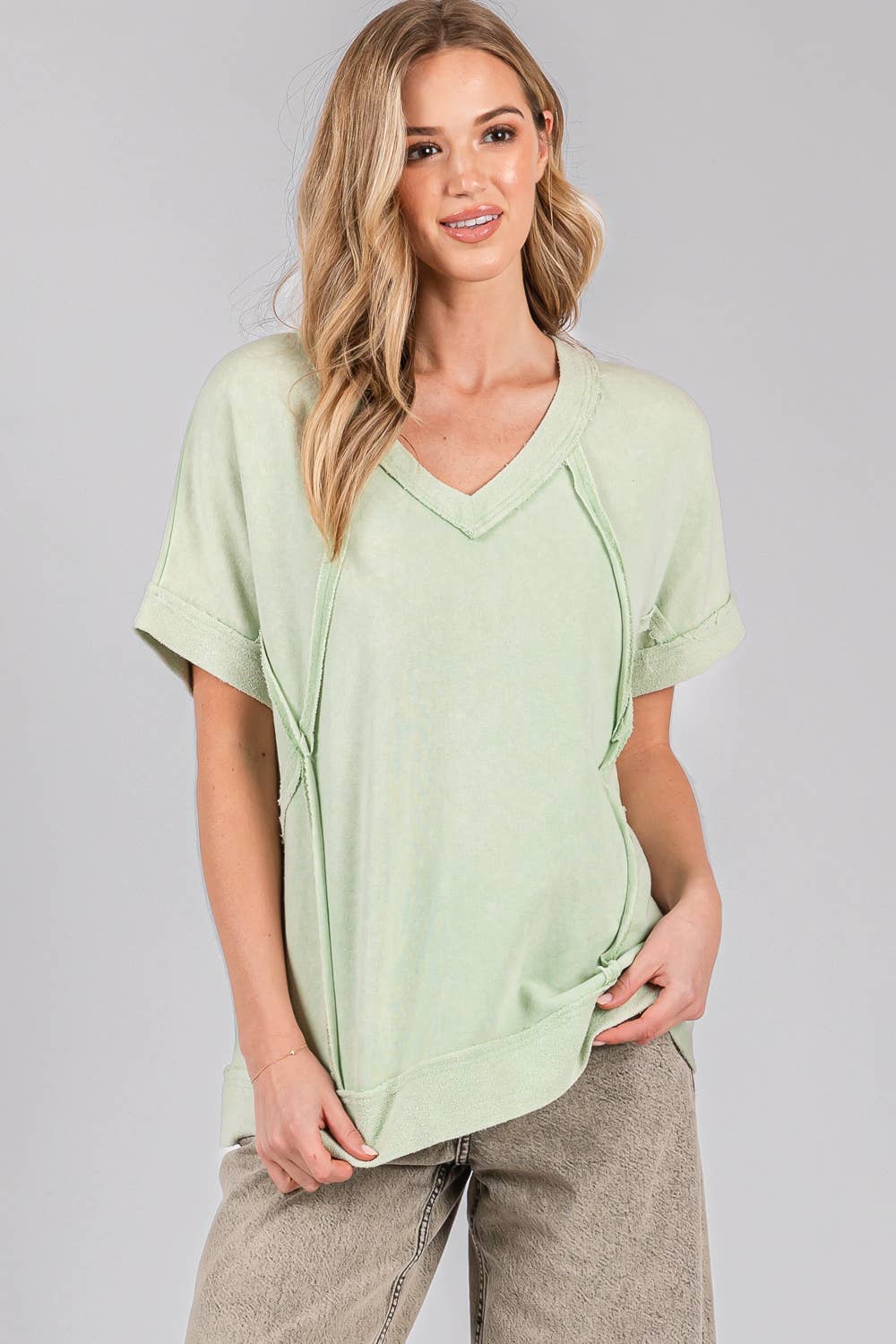 MINERAL WASH VINTAGE SEAM TEE