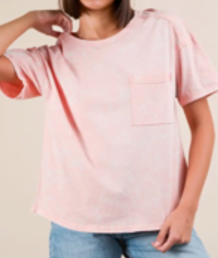 Peach Mineral Washed Tee