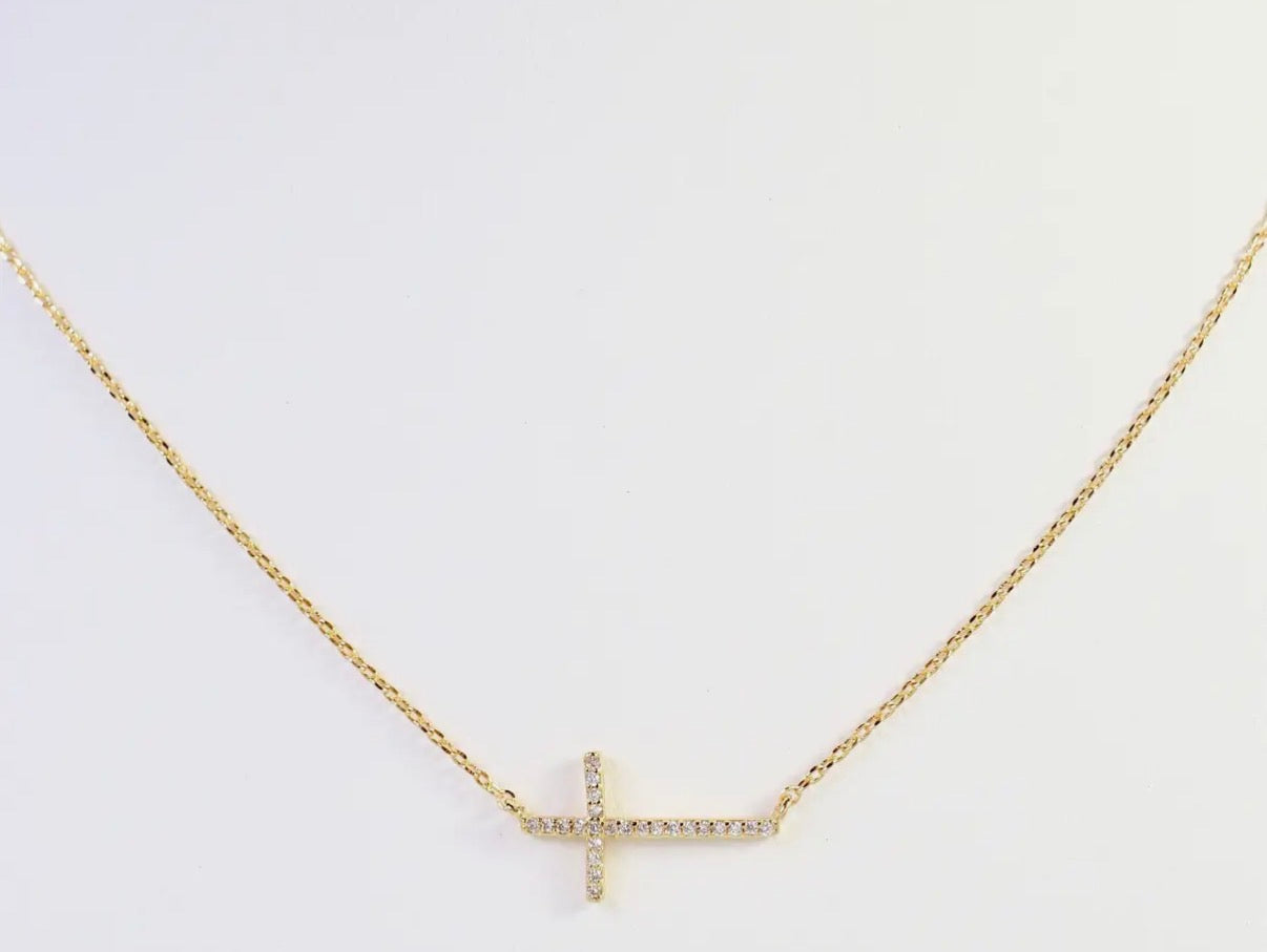 Side Cross Necklace