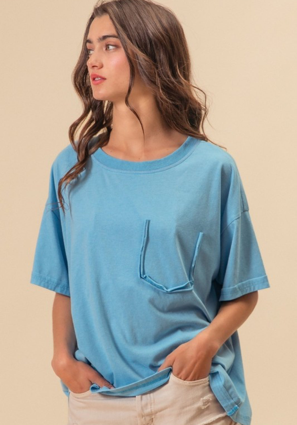 Blue Acid Washed Top