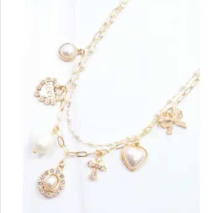Champagne Gold Charm Necklace
