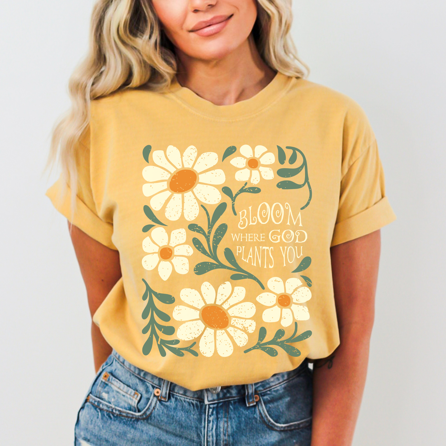 Bloom Where God Plants You Comfort Colors Christian T Shirt