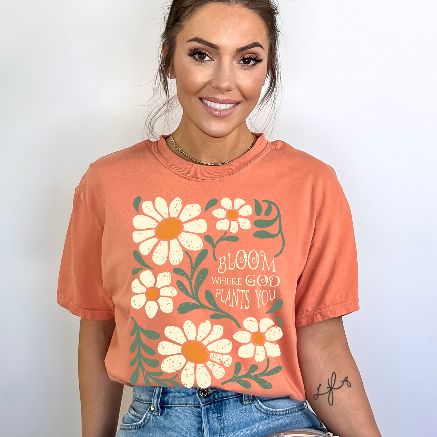 Bloom Where God Plants You Comfort Colors Christian T Shirt