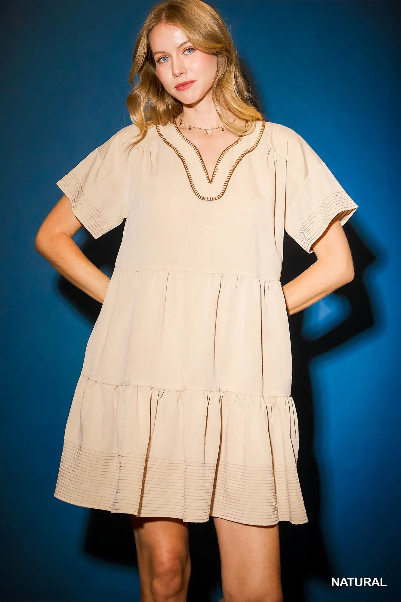 Mocha V-Neck Dress