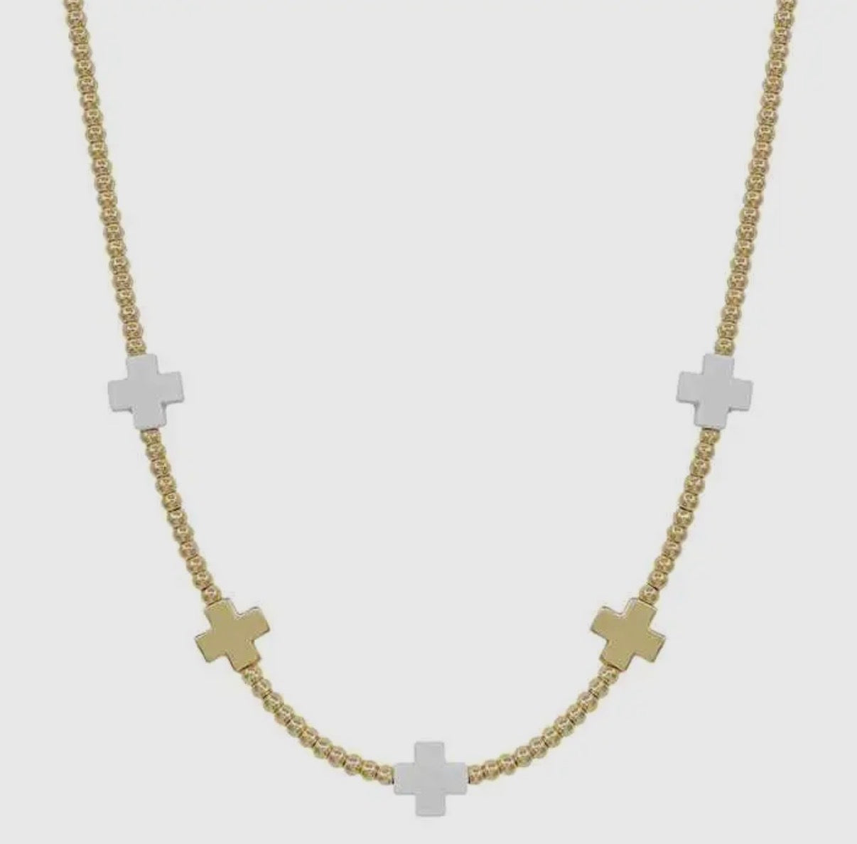 Gold & White Necklace