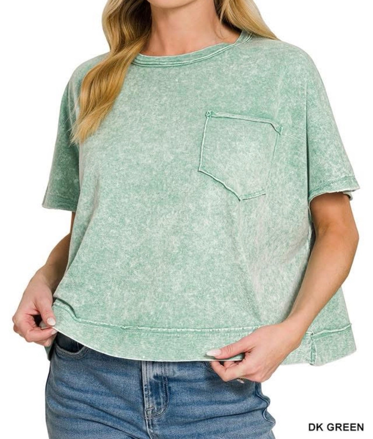 Cropped Acid Wash Top