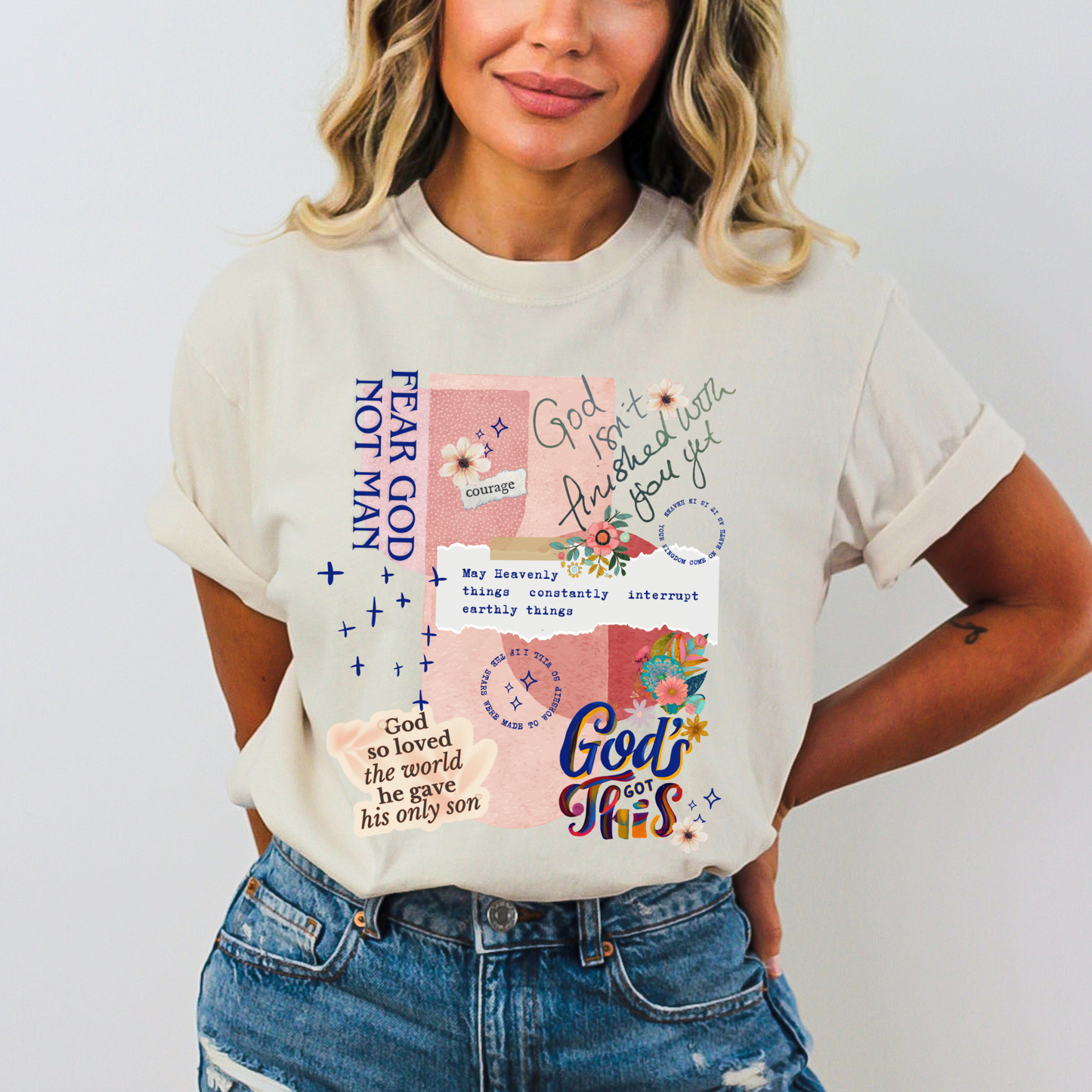 Bible Verse Collage Comfort Colors Christian T Shirt
