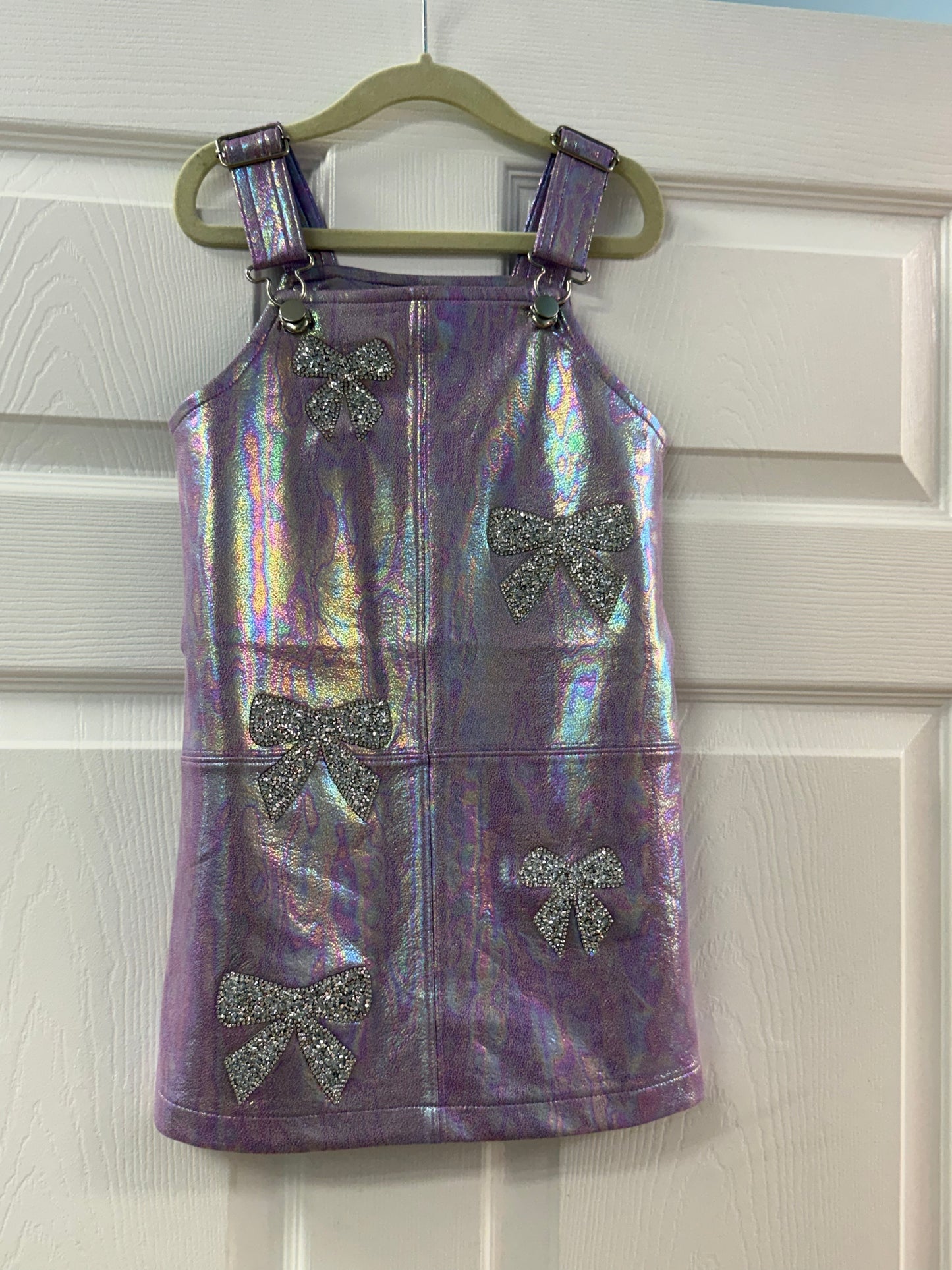 Purple Bow Overalls