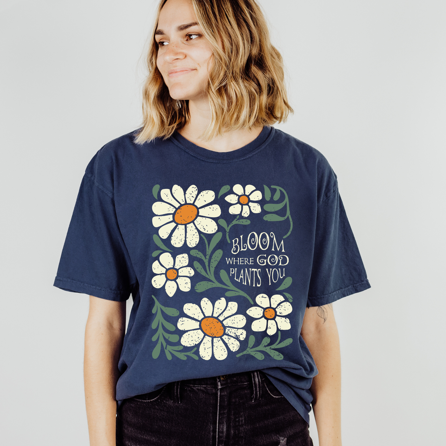 Bloom Where God Plants You Comfort Colors Christian T Shirt