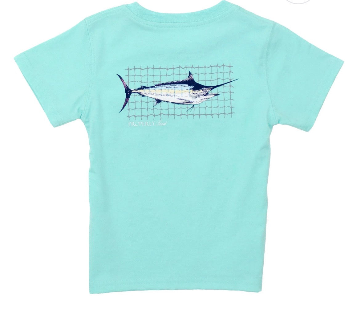 Boys Short Sleeve Swordfish Seafoam Tee