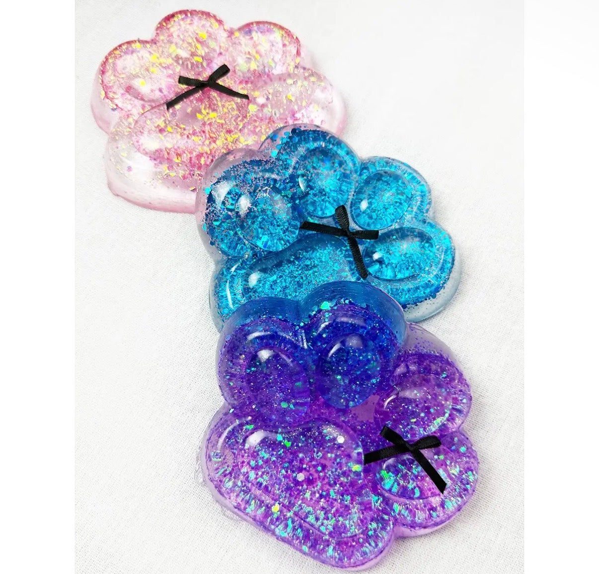 Glitter Paw Print Squishies