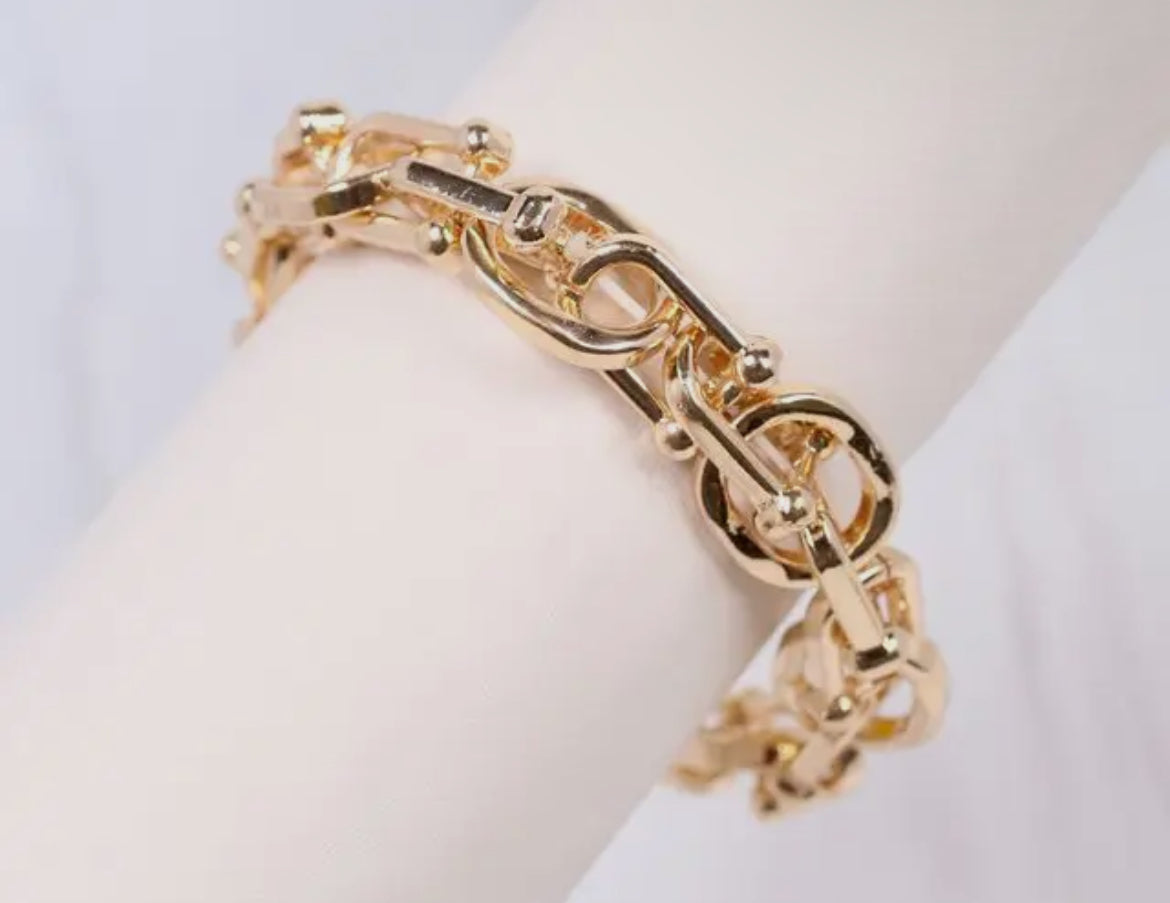 Chain Link Gold Shiny Bracelet