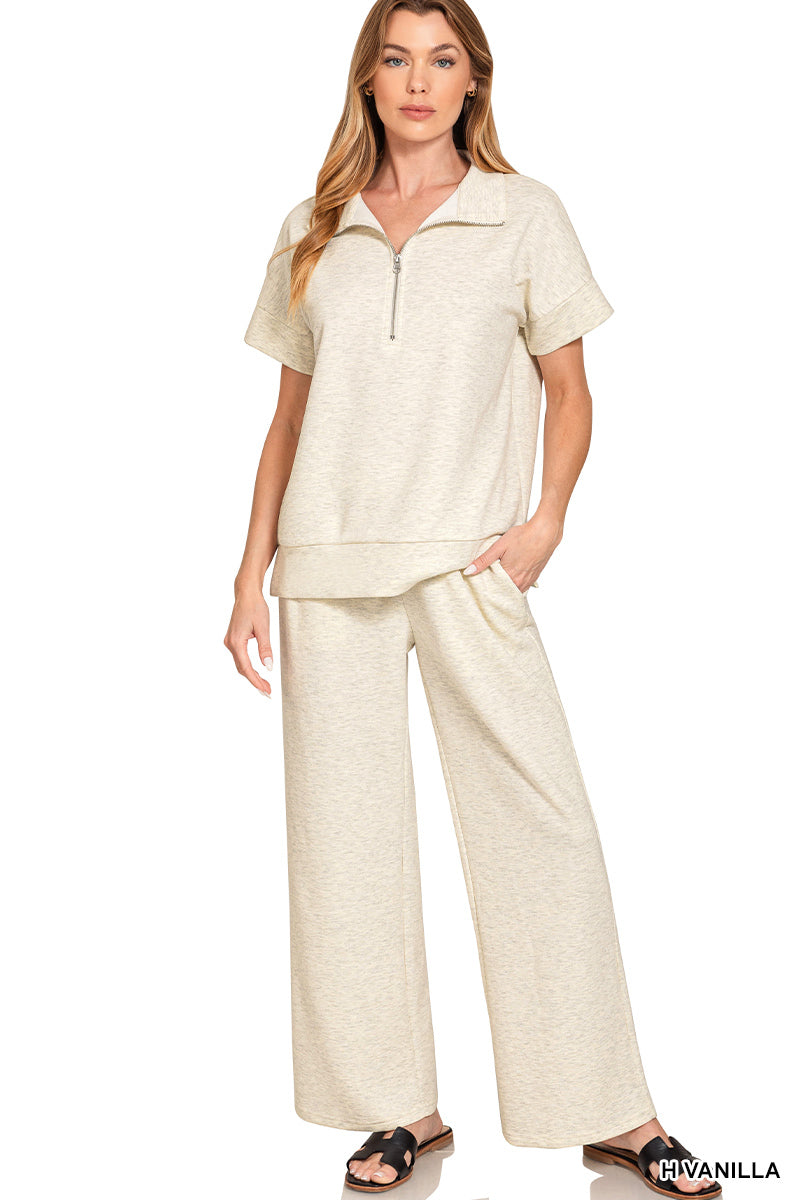 Quarter Zip Two Piece Set