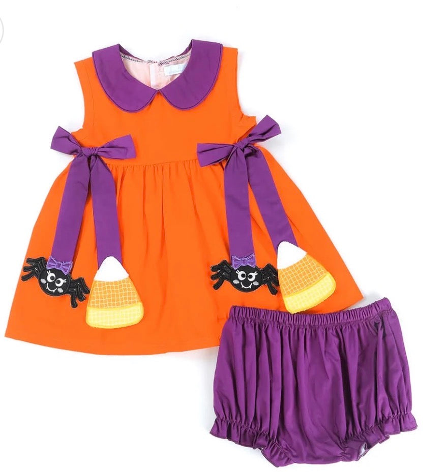 Candy Corn Spider Bloomer Set