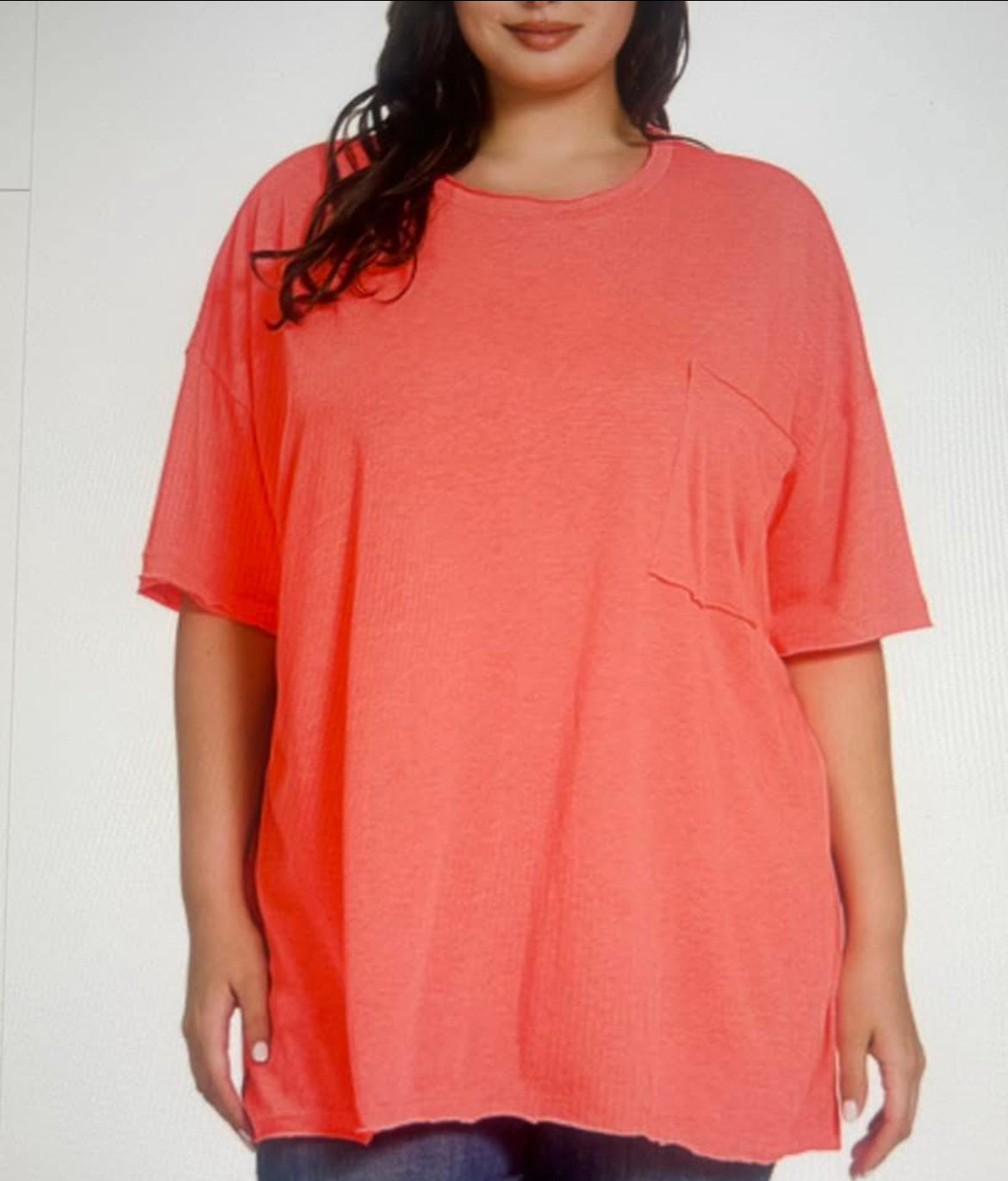 Coral Pocket Tee