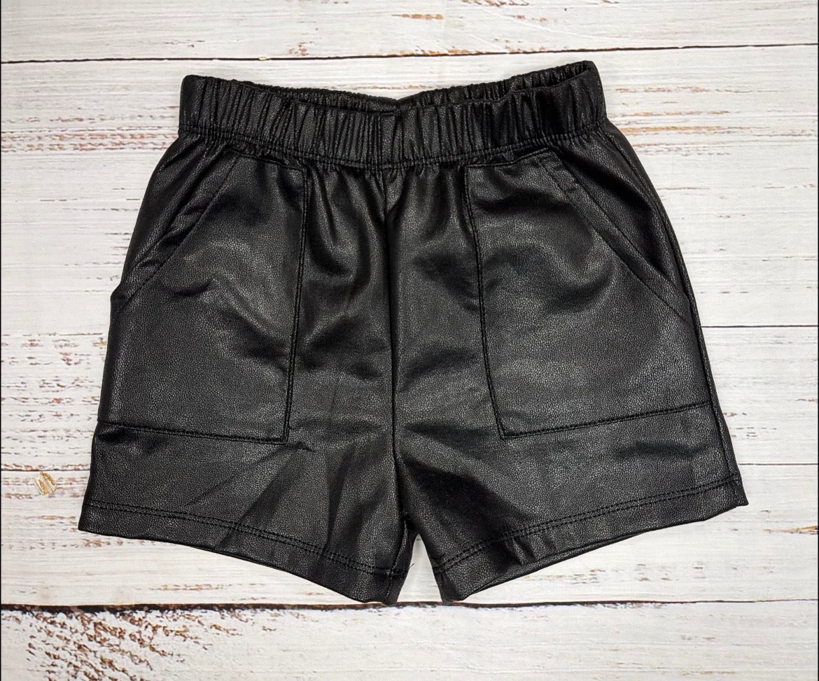Black Leather Shorts