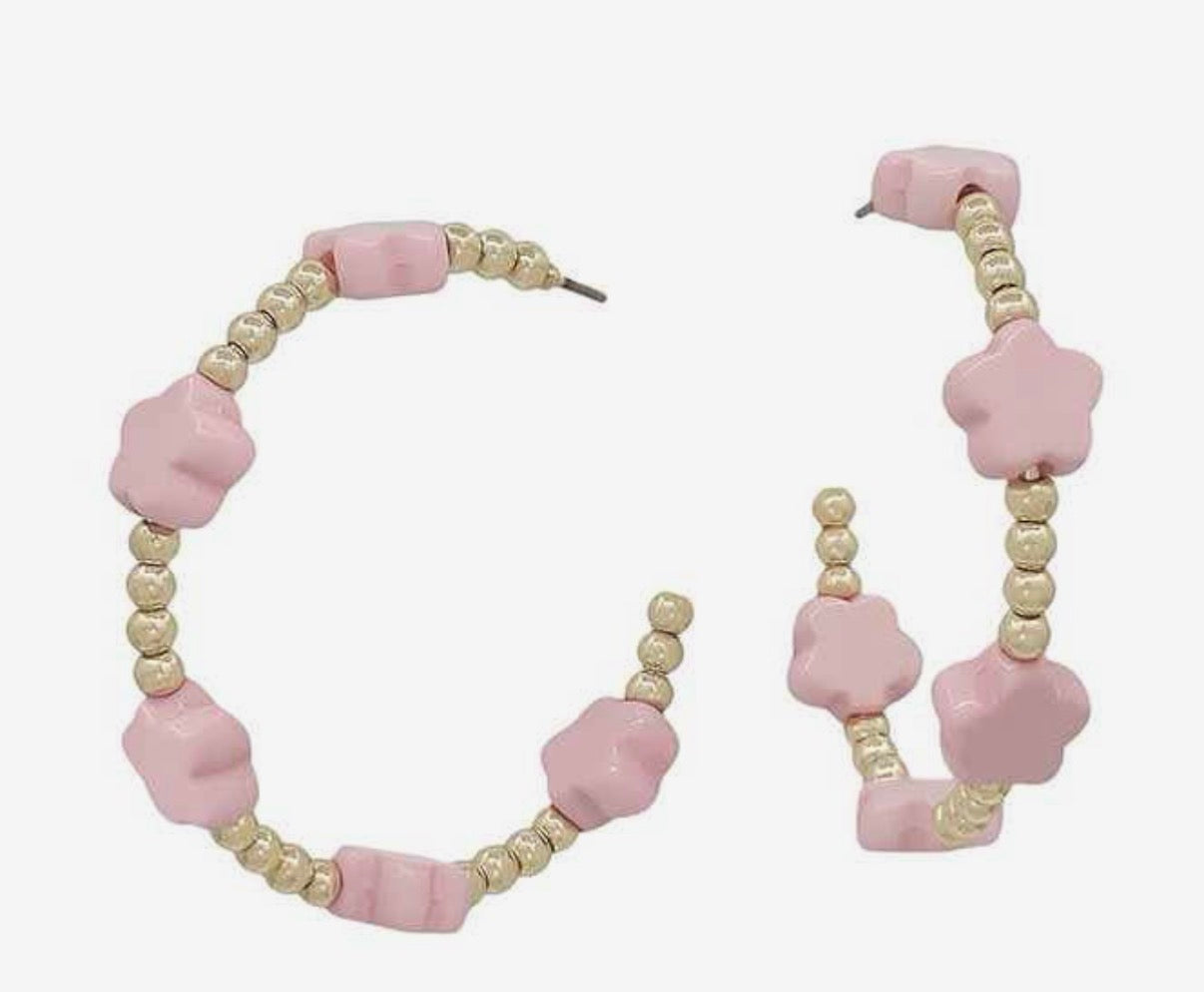 Pink & Gold Hoops
